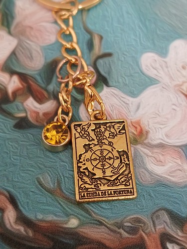 Tarot card keyring the wheel - tarot,